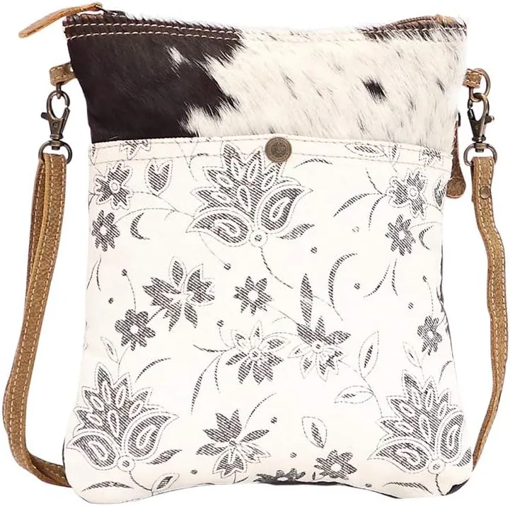 Myra Bag Anemone Upcycled Canvas & Cowhide Small Crossbody Bag S-1499