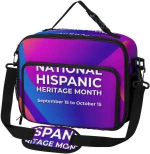 National Hispanic Heritage Month Lunch Bag Insulated Lunch Tote Shoulder Bag for Men Women Work Travel Picnic