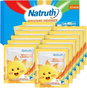 NATRUTH 12-PACK Moisture Absorber Bags with Lavender, Drawer Dehumidifier Home Desiccant Small Bag Use for medicine boxes, underwear boxes, Eliminates Odors, Closet Dehumidifier Bags for Small spaces