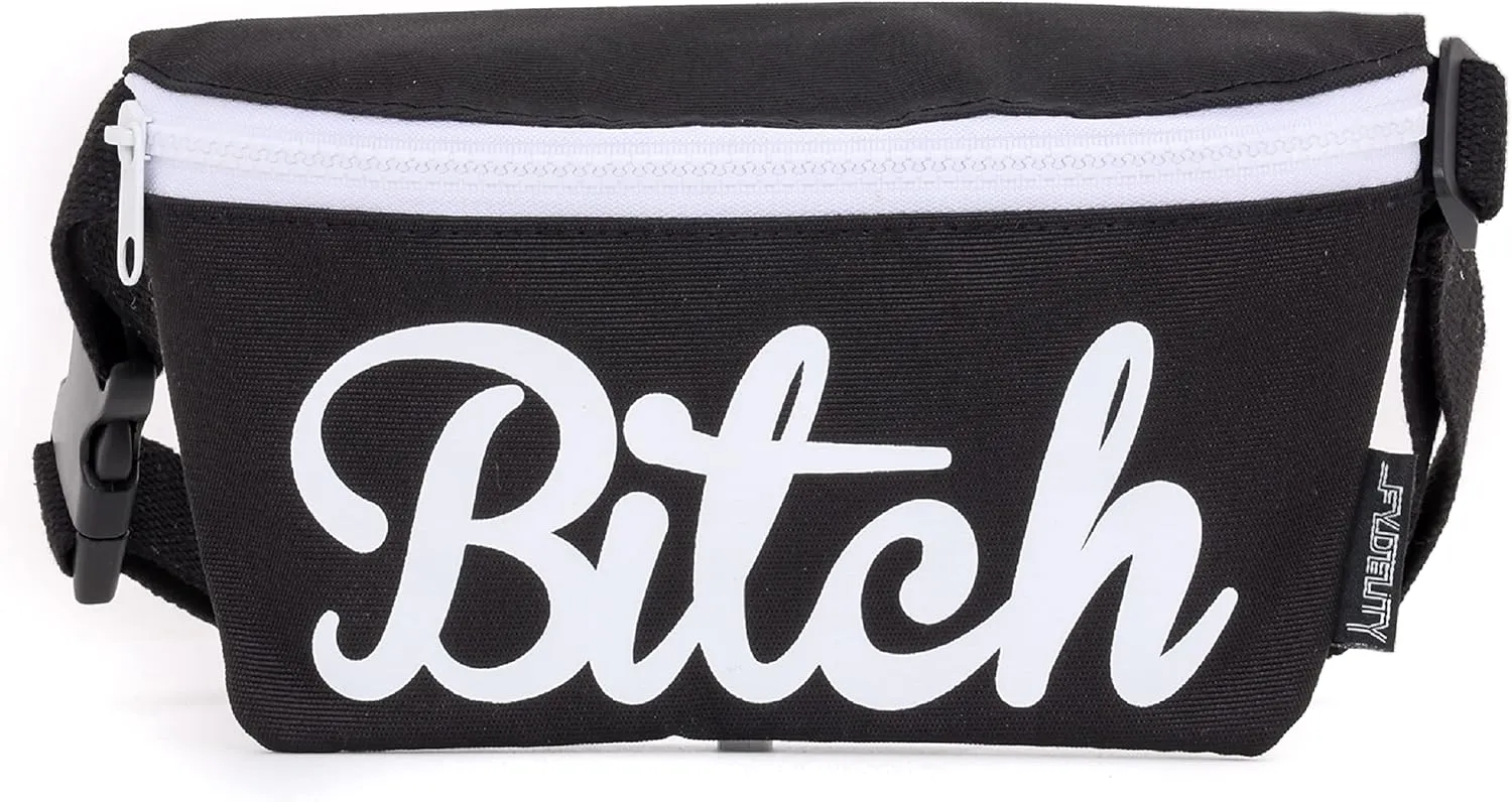 NC-17 90s Black Fanny Pack Crossbody Bags for Women Festival Bag Small Fanny Packs for Women Fashionable Concert Rave Accessories Fanny Pack for Men Womens Fashion Waist (83002)