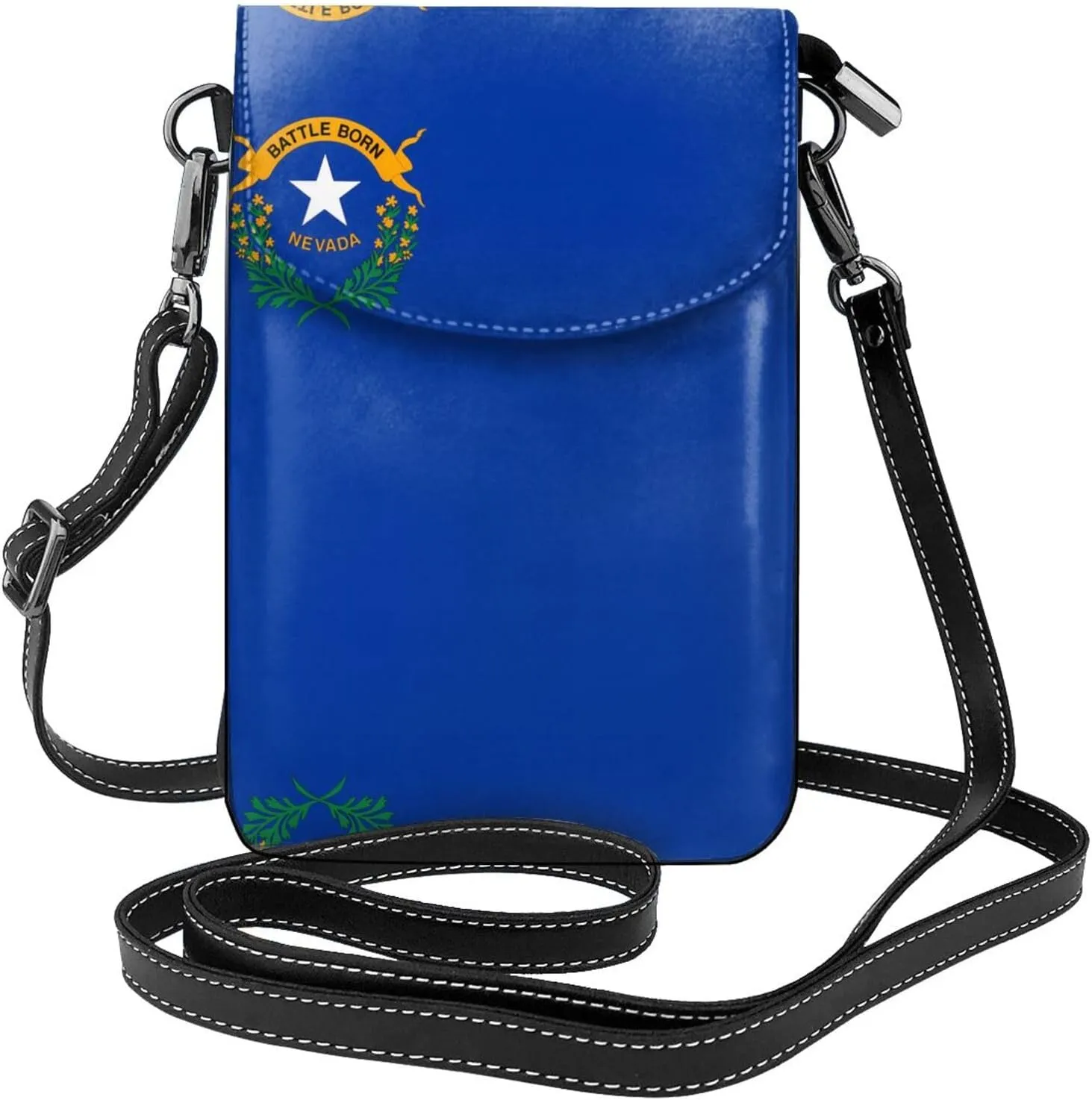 Nevada State Flag Roomy Cell Phone Purse Wallet - Versatile Canvas Small Crossbody Purse Bags with Adjustable Leather Strap