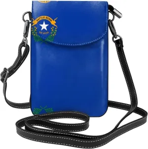 Nevada State Flag Roomy Cell Phone Purse Wallet - Versatile Canvas Small Crossbody Purse Bags with Adjustable Leather Strap