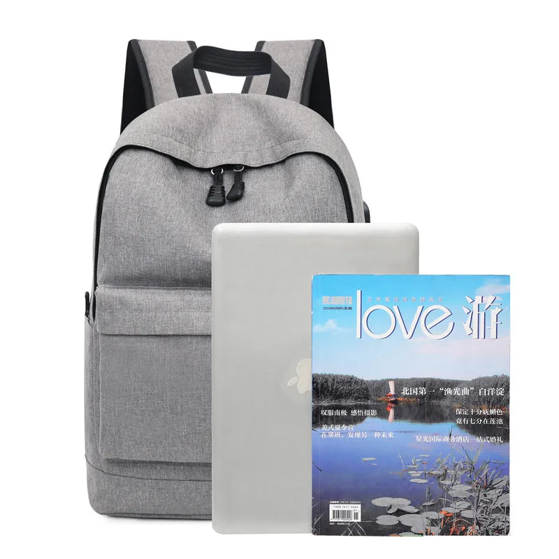New Backpack Trendy Men Backpack Casual Canvas Minimalism Korean Backpack Large Capacity Middle School Student Schoolbag Wholesale