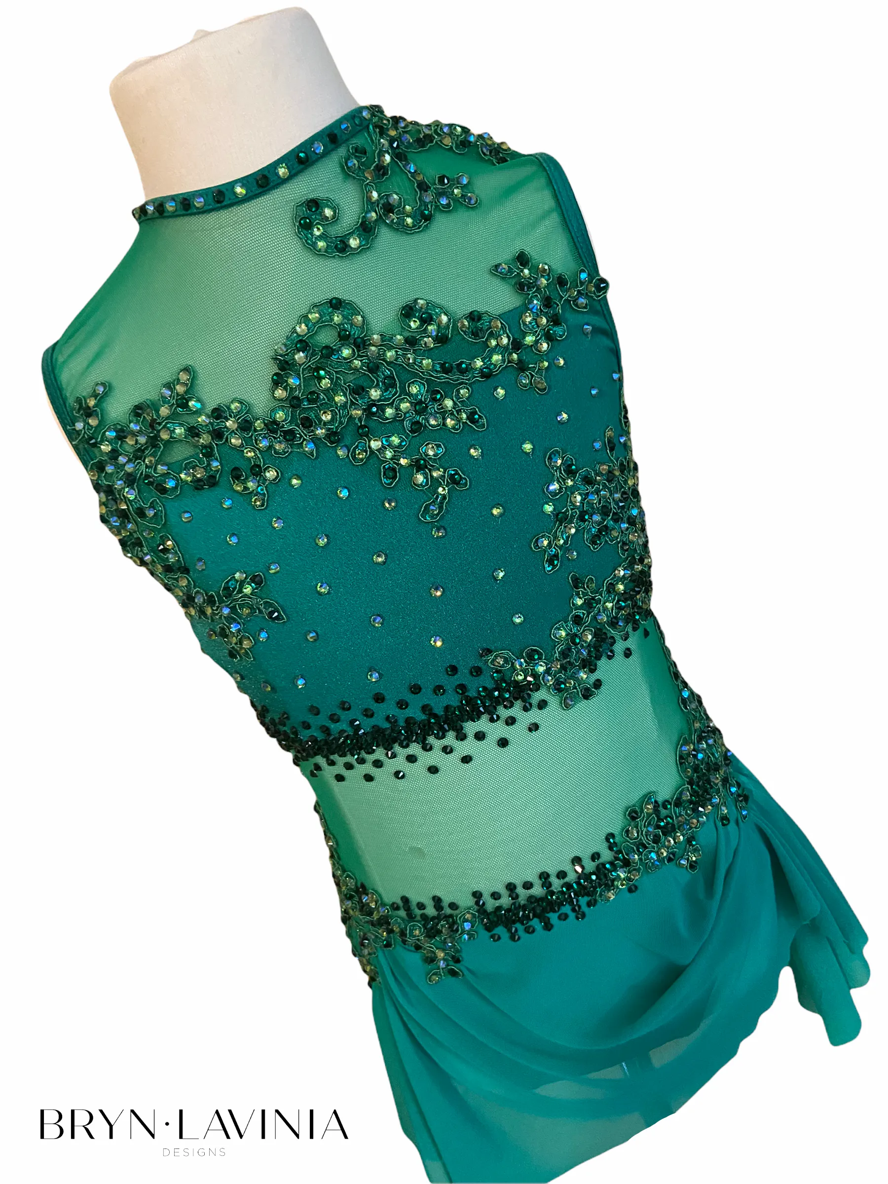 NEW Child Large green lyrical/contemporary ready-to-ship dance costume