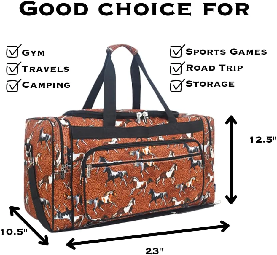 NGIL Canvas 23" inch Duffle Bag (Stallion Style- Black)