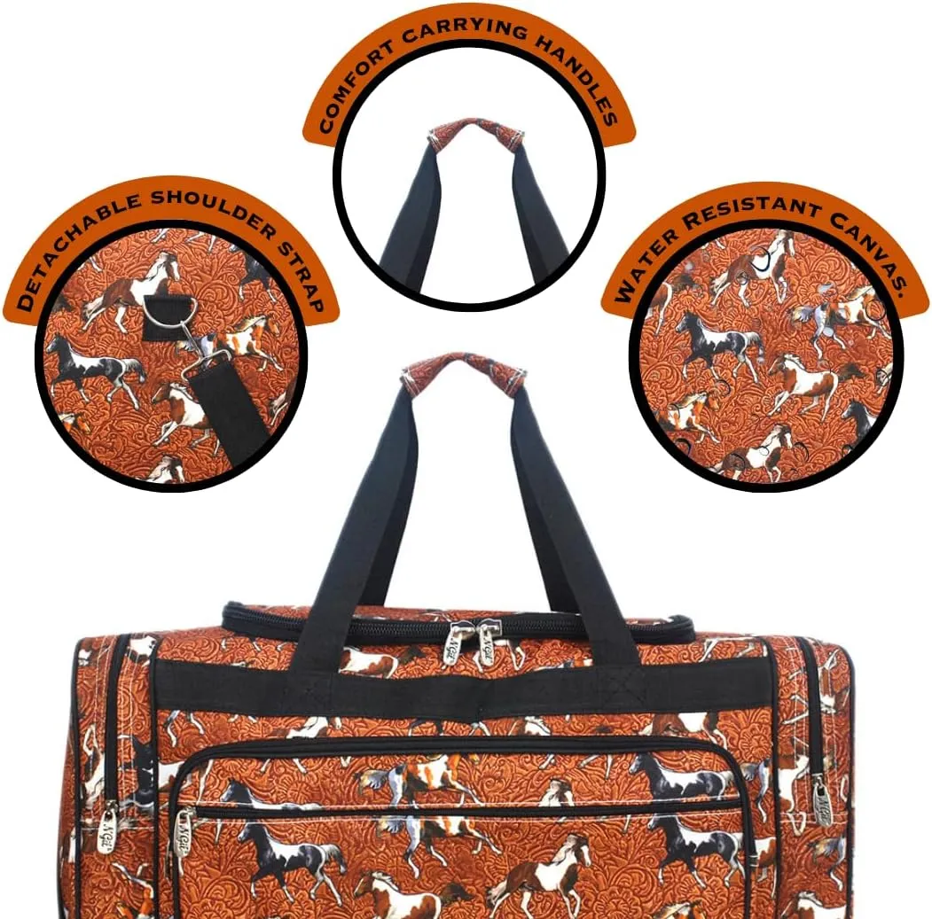 NGIL Canvas 23" inch Duffle Bag (Stallion Style- Black)