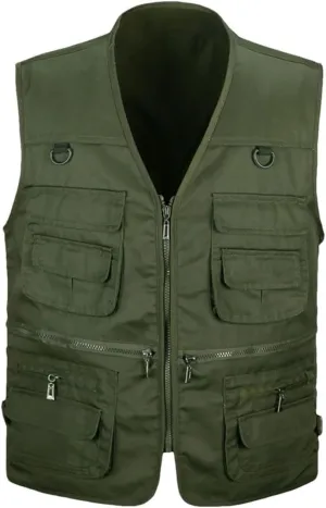 Niiyyjj Men's Fishing Photography Vest Multi-Pocket Sleeveless Jacket For Outdoor Sports Hiking Mountaineering