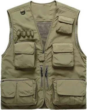Niiyyjj Men's Outdoor Fishing Photography Vest Mesh Waistcoat With Multi-Pockets For Climbing Hiking Casual Wear