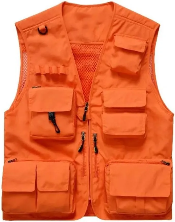 Niiyyjj Men's Outdoor Fishing Photography Vest Mesh Waistcoat With Multi-Pockets For Climbing Hiking Casual Wear