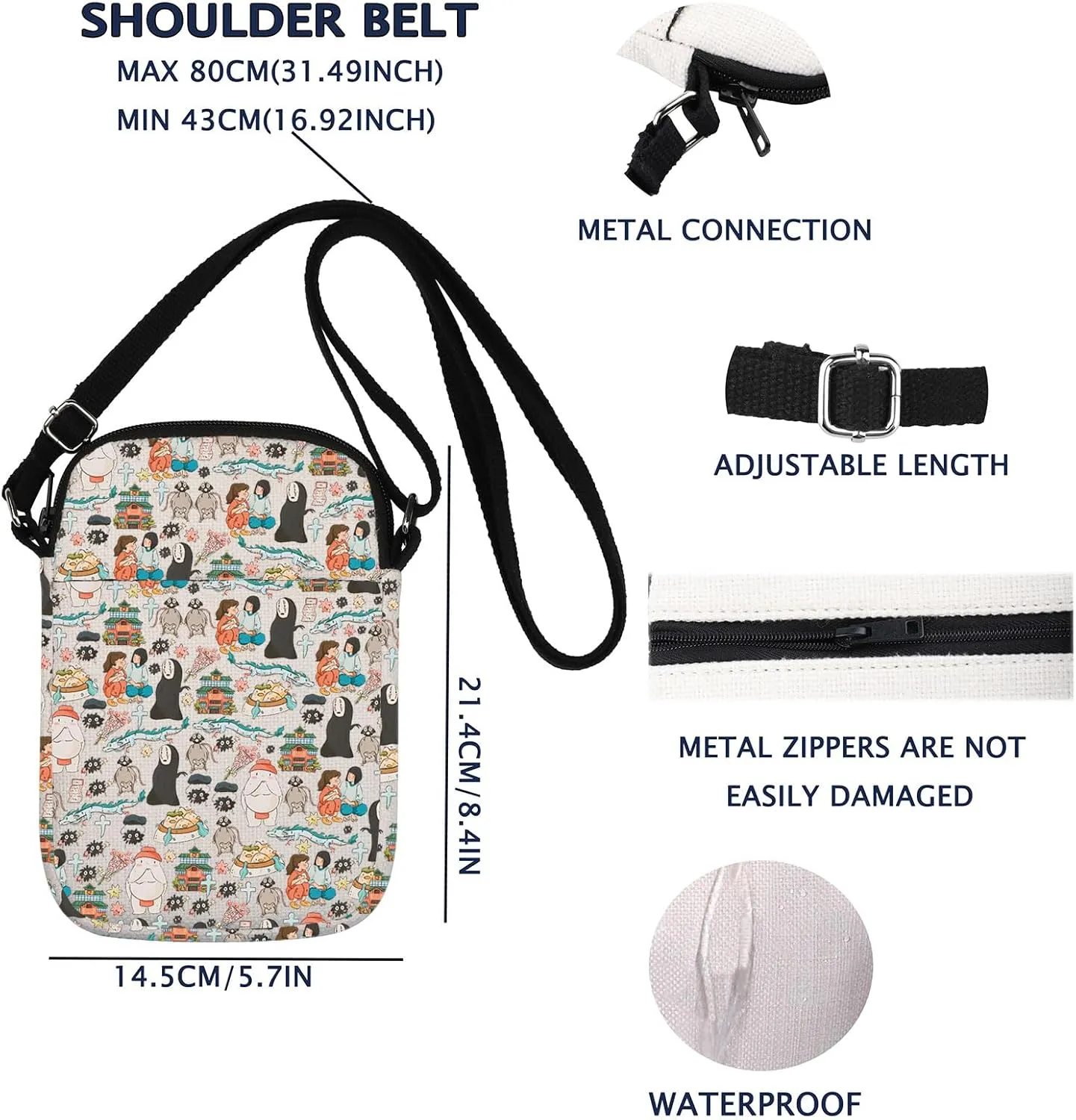 No Face Gift Animated Movie Themed Crossbody Bag Spirited A Fans Gift