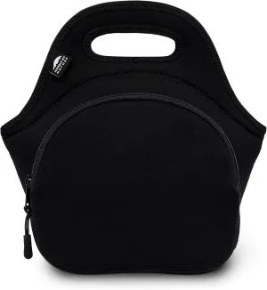 Nordic By Nature Lunch Bags For Women & Lunch Boxes For Kids Premium Insulated Lunch Box Extra Thick Neoprene, Soft Cotton Feel, Premium Stitching, Outside Pocket, Washable (M) Black