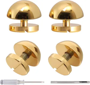 Notgia 8 Sets 12MM Purse Hardware Brass Studs for Clothing Rivets for Leather Purse Feet for Handbags Spikes and Studs for Repair and Decorate Clothing Shoes Belt Pet Collar Leather Craft (Gold)