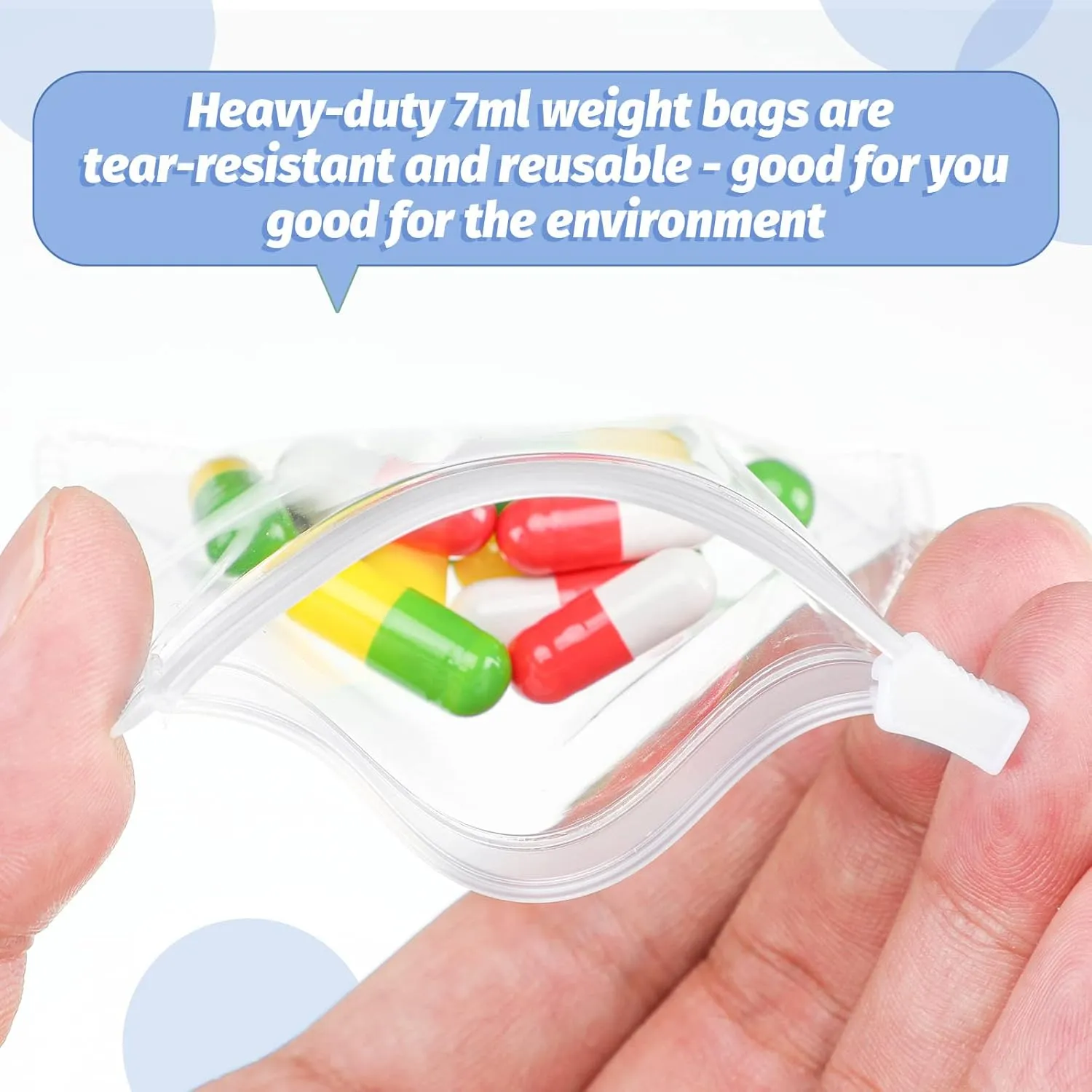 Nuanchu 48 Pieces Pill Pouches Bags Set Reusable Zippered Pill Baggies Clear Plastic Self Sealing Travel Medicine Organizer Storage with Slide Lock for Medicine and Small Items
