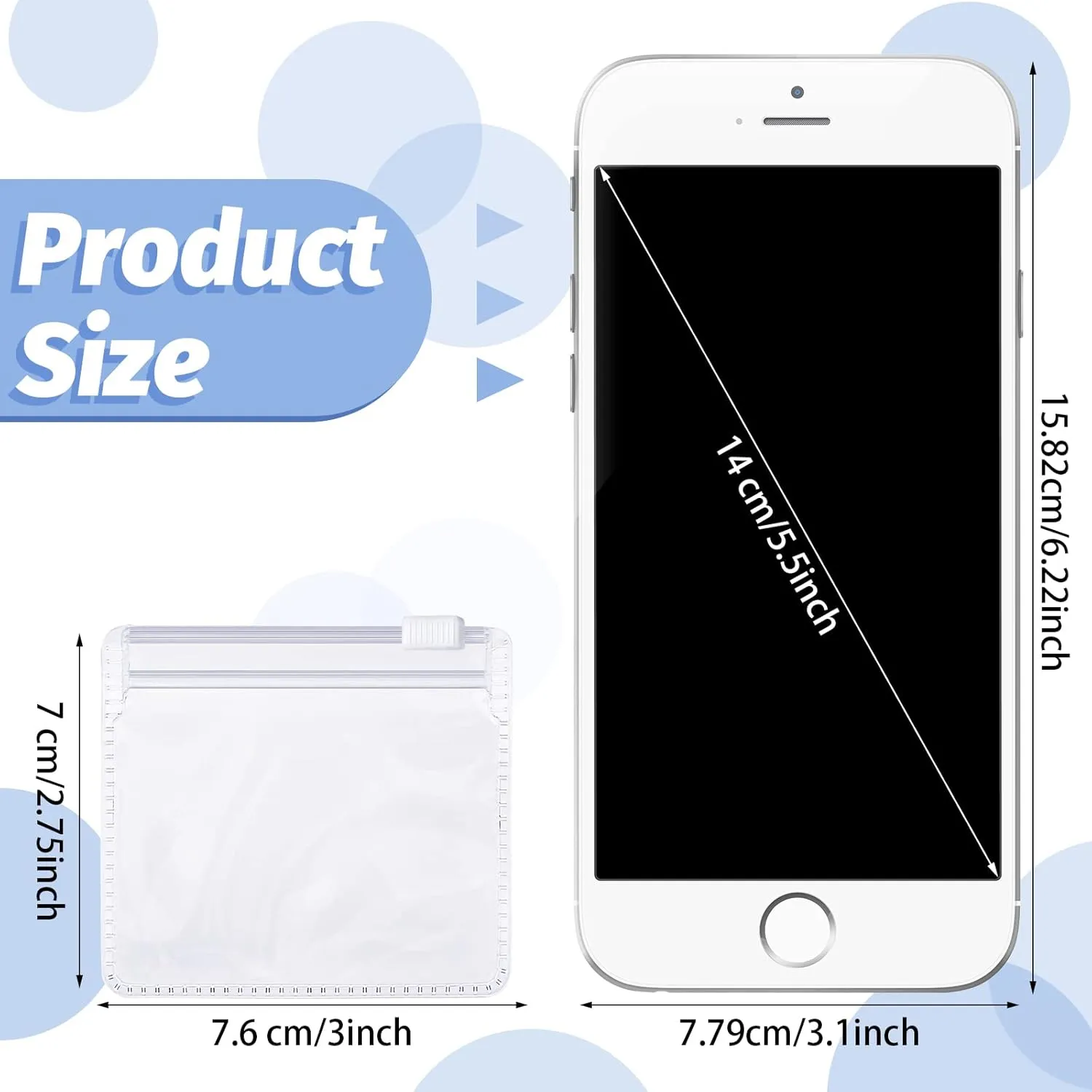 Nuanchu 48 Pieces Pill Pouches Bags Set Reusable Zippered Pill Baggies Clear Plastic Self Sealing Travel Medicine Organizer Storage with Slide Lock for Medicine and Small Items