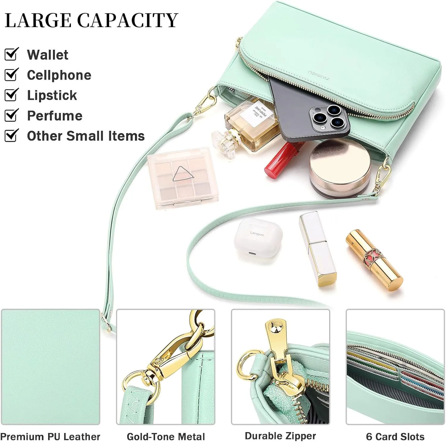 nuoku Small Cell Phone Purse Wallet Crossbody with Phone Pocket, Crossbody Bags for Women Cellphone Purse with Card Slots