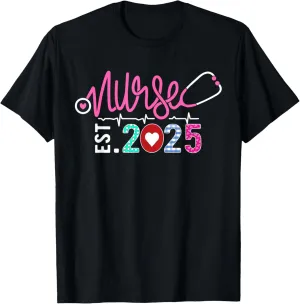 Nurse Established 2025 Future RN Nursing Student Graduation T-Shirt
