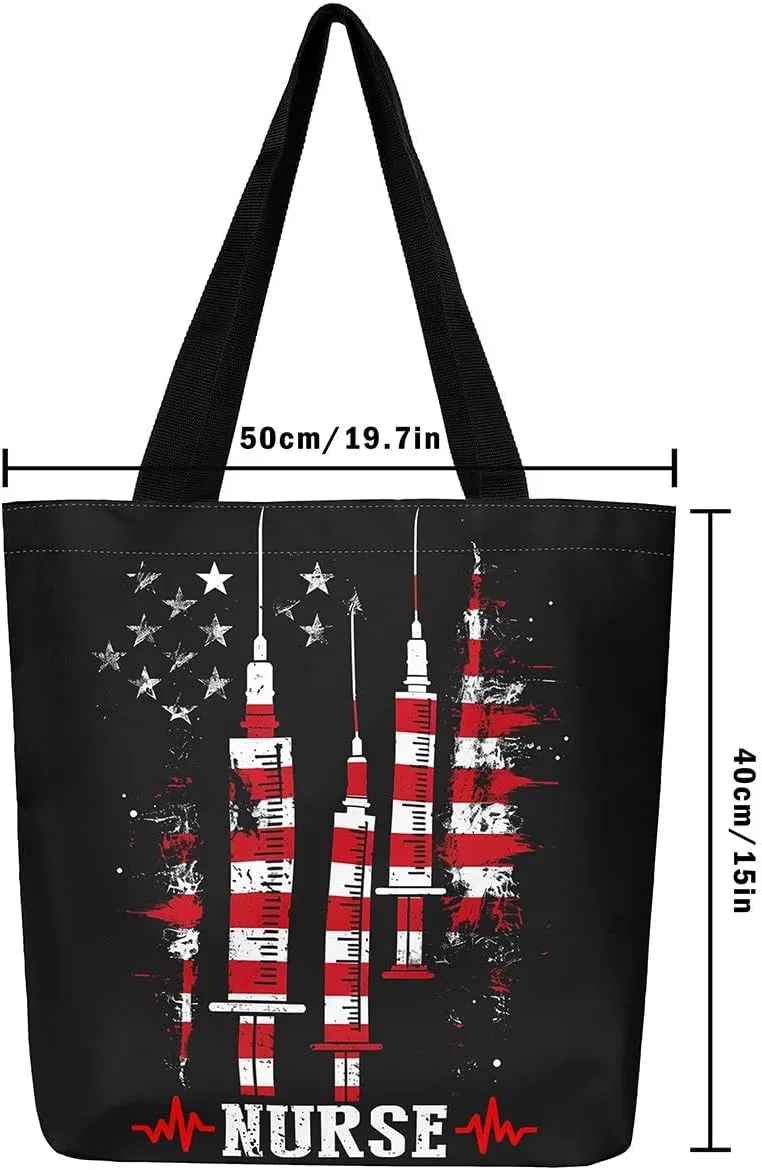 Nurse Gifts for Women,Nursing Canvas Tote Bag for Women,Nurse Hat Stethoscope Waterproof Beach Bag