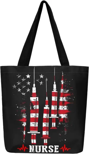 Nurse Gifts for Women,Nursing Canvas Tote Bag for Women,Nurse Hat Stethoscope Waterproof Beach Bag