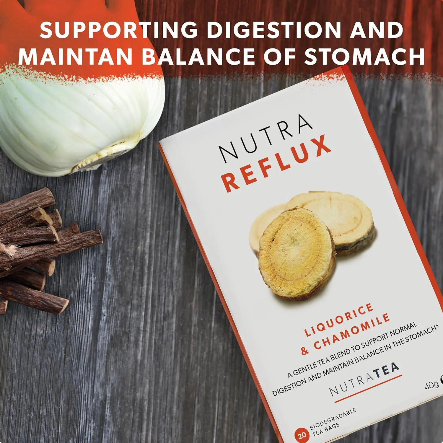 NUTRAREFLUX - Acid Reflux Tea | Heartburn Relief Tea - Providing Upset Stomach Relief and GERD relief - Includes Fennel & Licorice - 60 Enveloped Tea Bags - by Nutra Tea - Herbal Tea- (3 Pack)