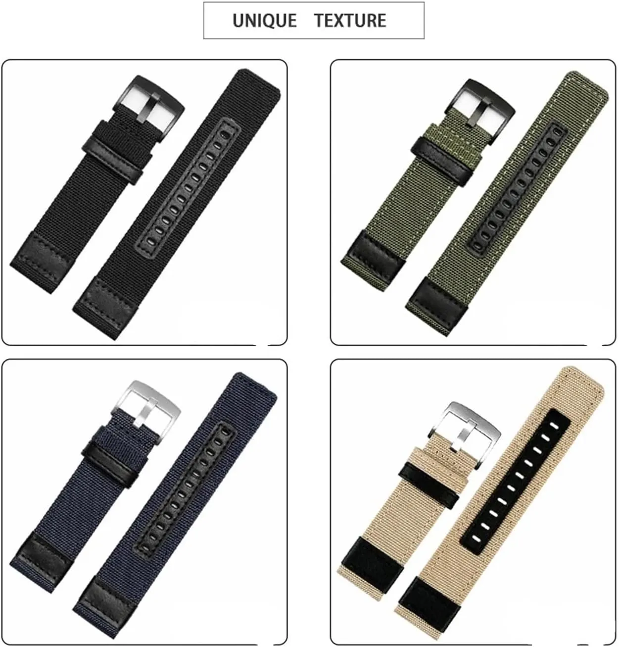 Nylon Canvas Watch Band 20mm 22mm 24mm Sport Quick Release Replacement Bracelet Men Women Universal Strap