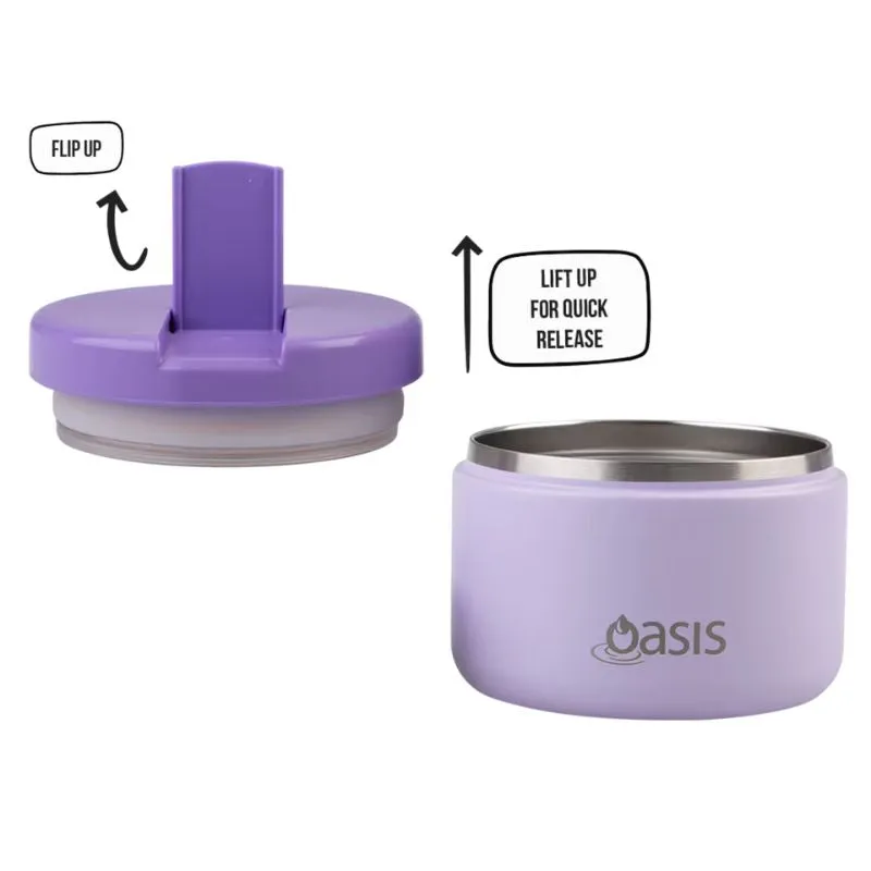 Oasis stainless steel double wall insulated food flask with quick release lid 300ml