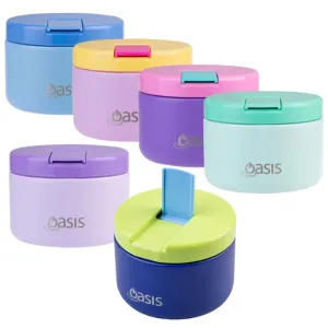 Oasis stainless steel double wall insulated food flask with quick release lid 300ml