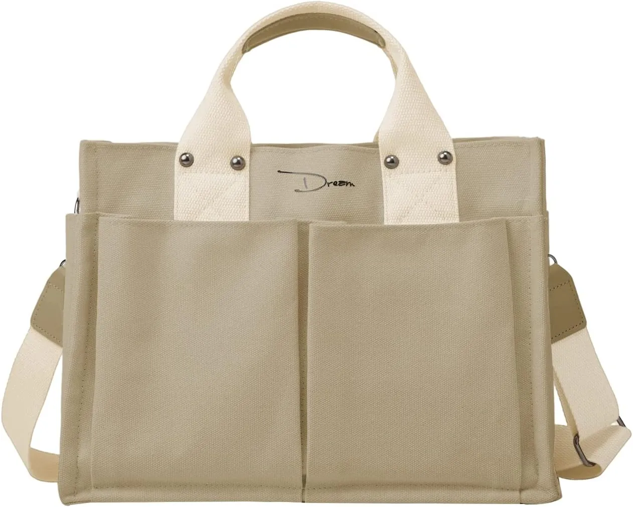 Obosoyo Canvas Tote Bag Purses for Women Large Canvas Work Shoulder Bags Casual Crossbody Purse for Travel Daily