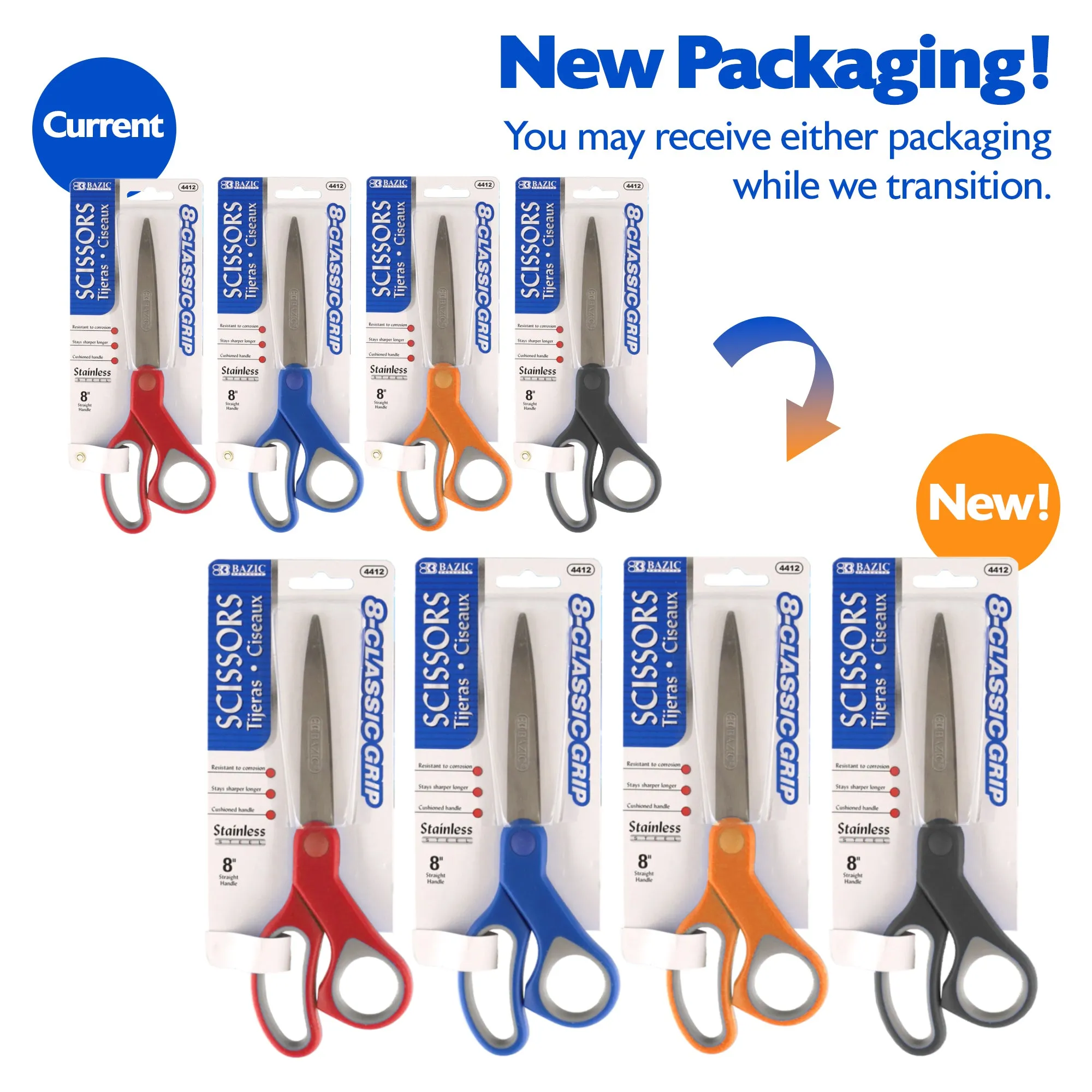 Office Scissors 8" Soft Grip