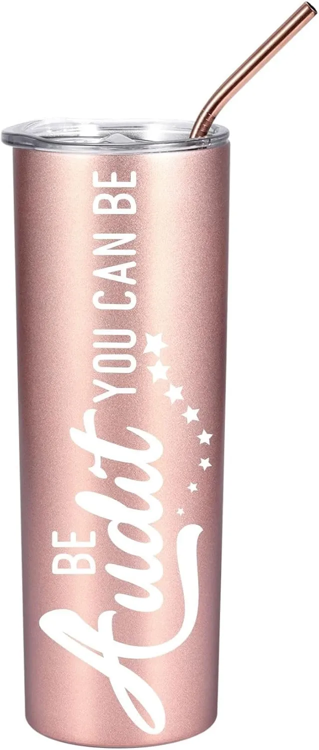 Onebttl Accountant Gifts for Women, Funny Accountant Gifts, Be Audit You Can Be, Gifts for Accountant, Auditor, Women, Accounting, Stainless Steel Tumbler 20Oz - Rose Gold