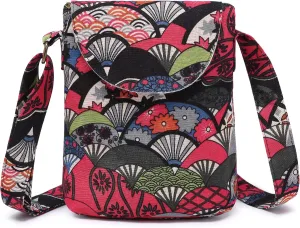 OPQRSTU Women's Retro Small Size Canvas Shoulder Bag Hippie Boho Crossbody Handbag