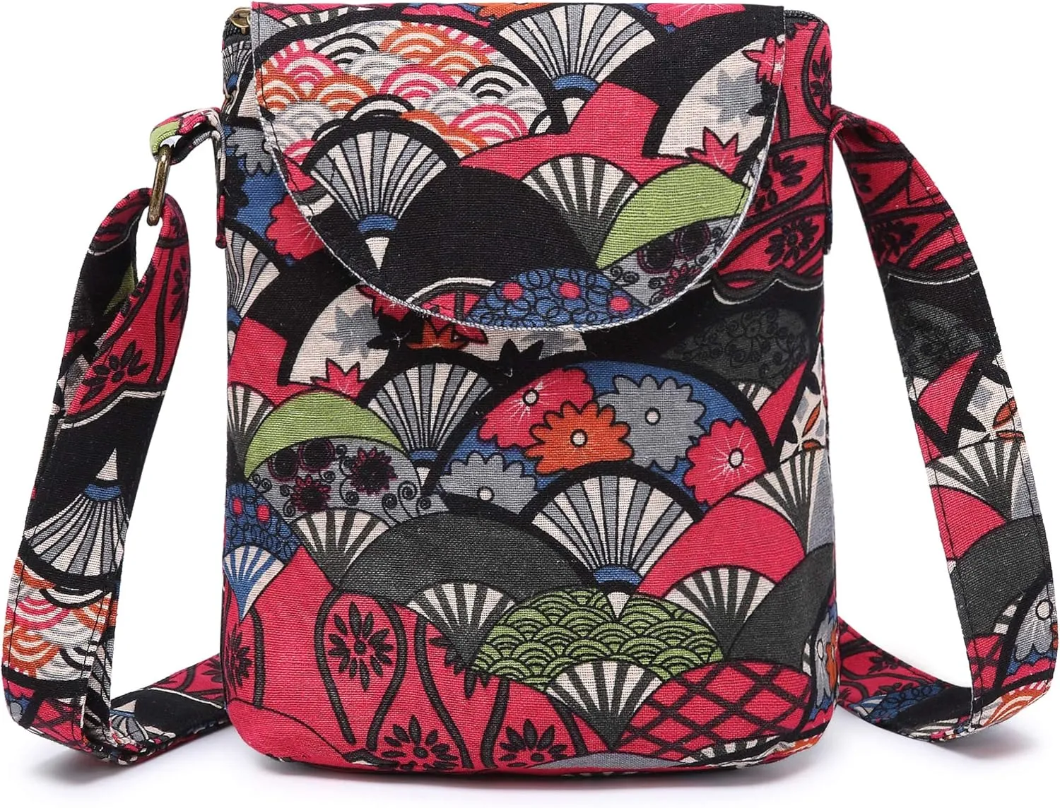 OPQRSTU Women's Retro Small Size Canvas Shoulder Bag Hippie Boho Crossbody Handbag