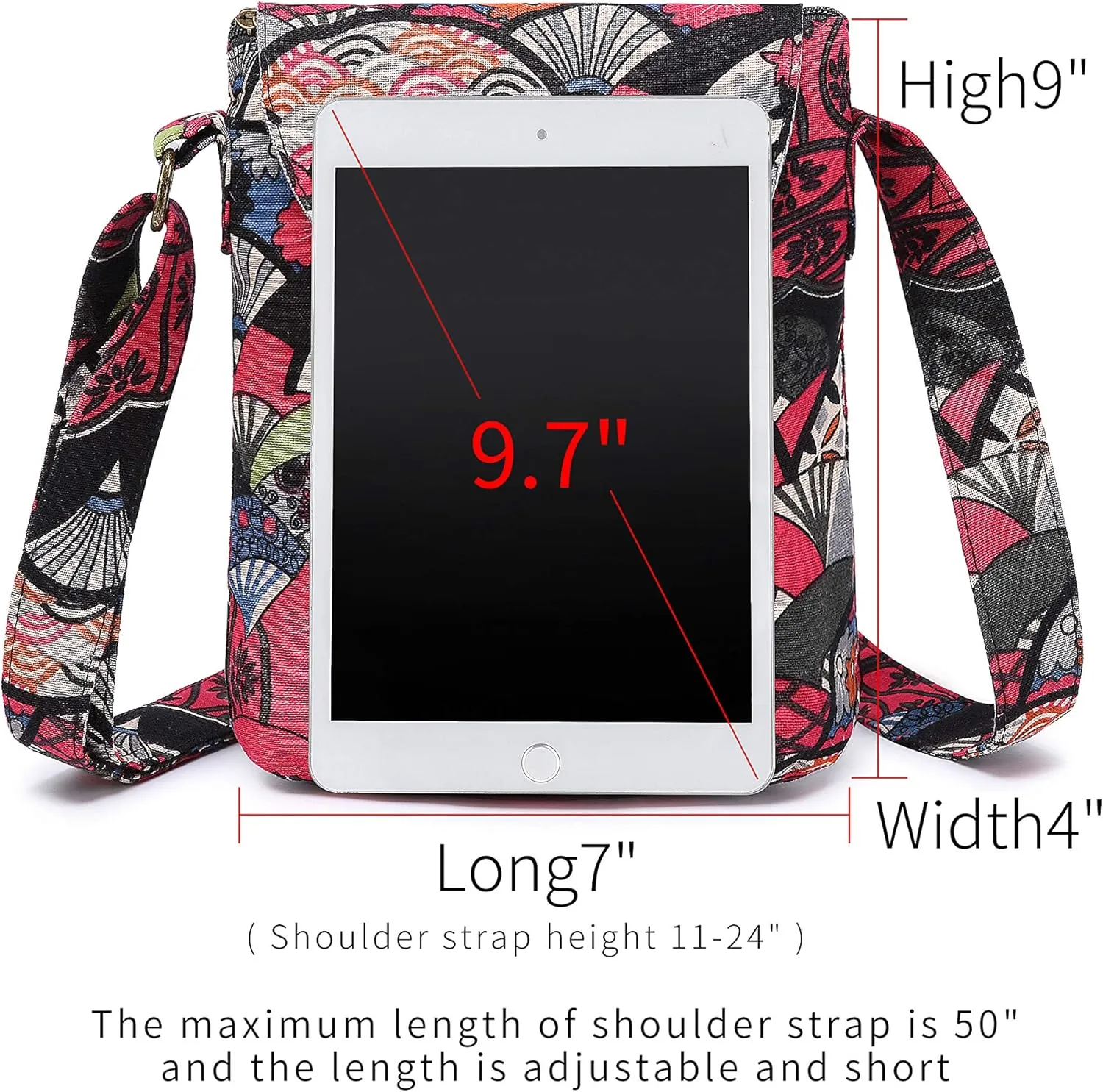 OPQRSTU Women's Retro Small Size Canvas Shoulder Bag Hippie Boho Crossbody Handbag