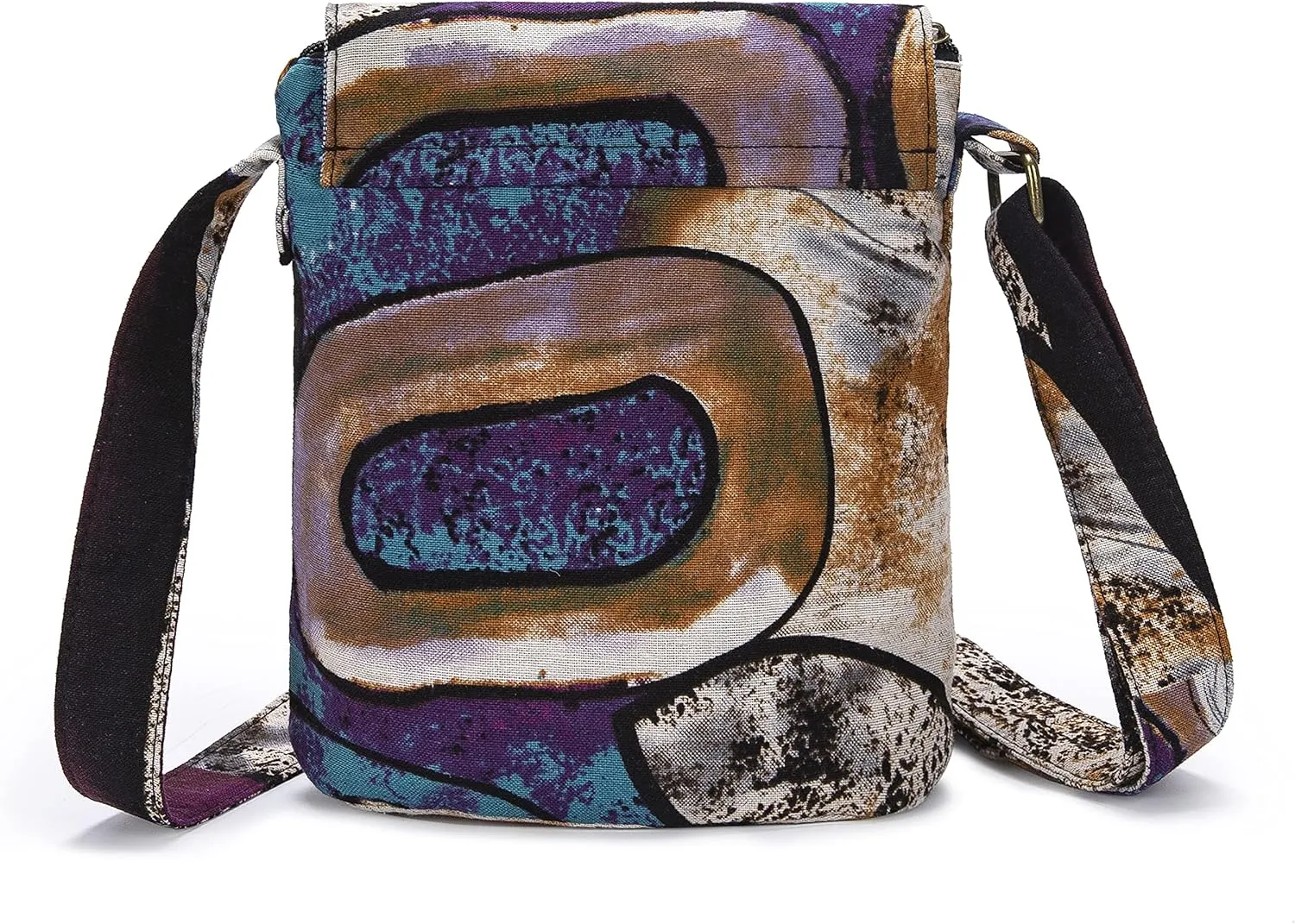 OPQRSTU Women's Retro Small Size Canvas Shoulder Bag Hippie Boho Crossbody Handbag