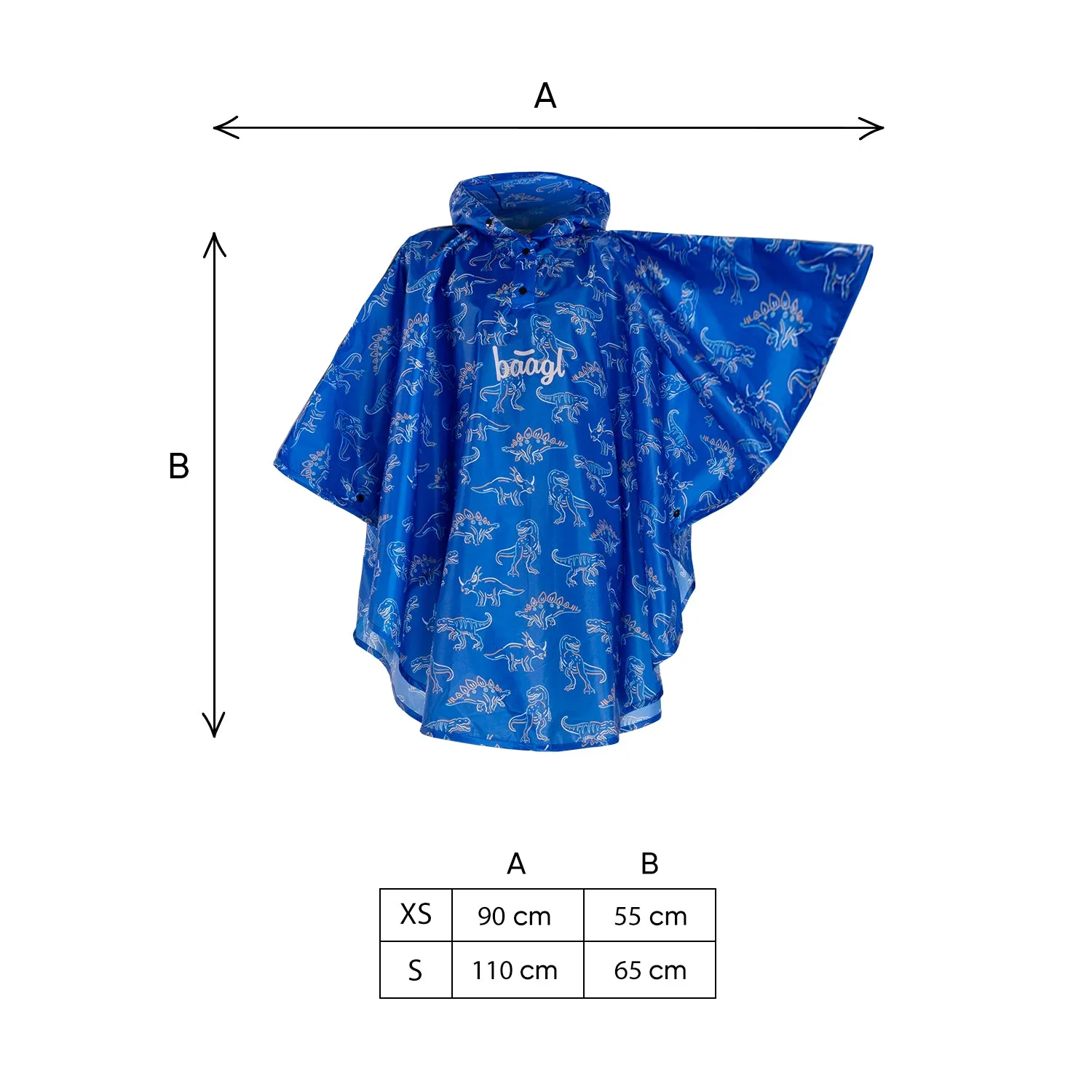 Outdoor Rain pončo Dino size XS (90 -110 cm)