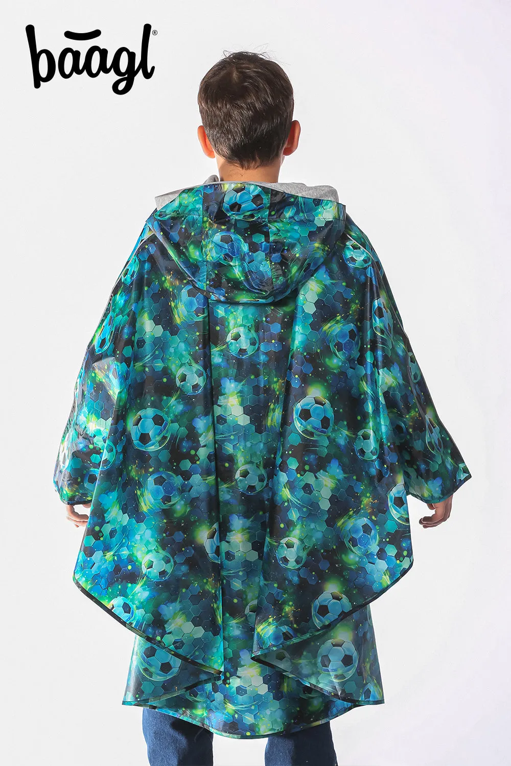 Outdoor Rain pončo Football size XS (90 -110 cm)