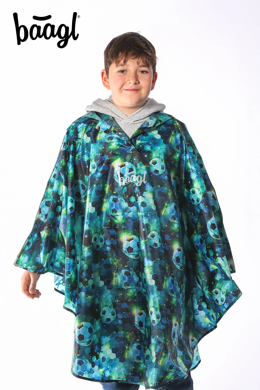 Outdoor Rain pončo Football size XS (90 -110 cm)