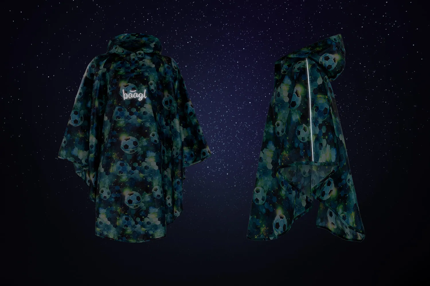 Outdoor Rain pončo Football size XS (90 -110 cm)