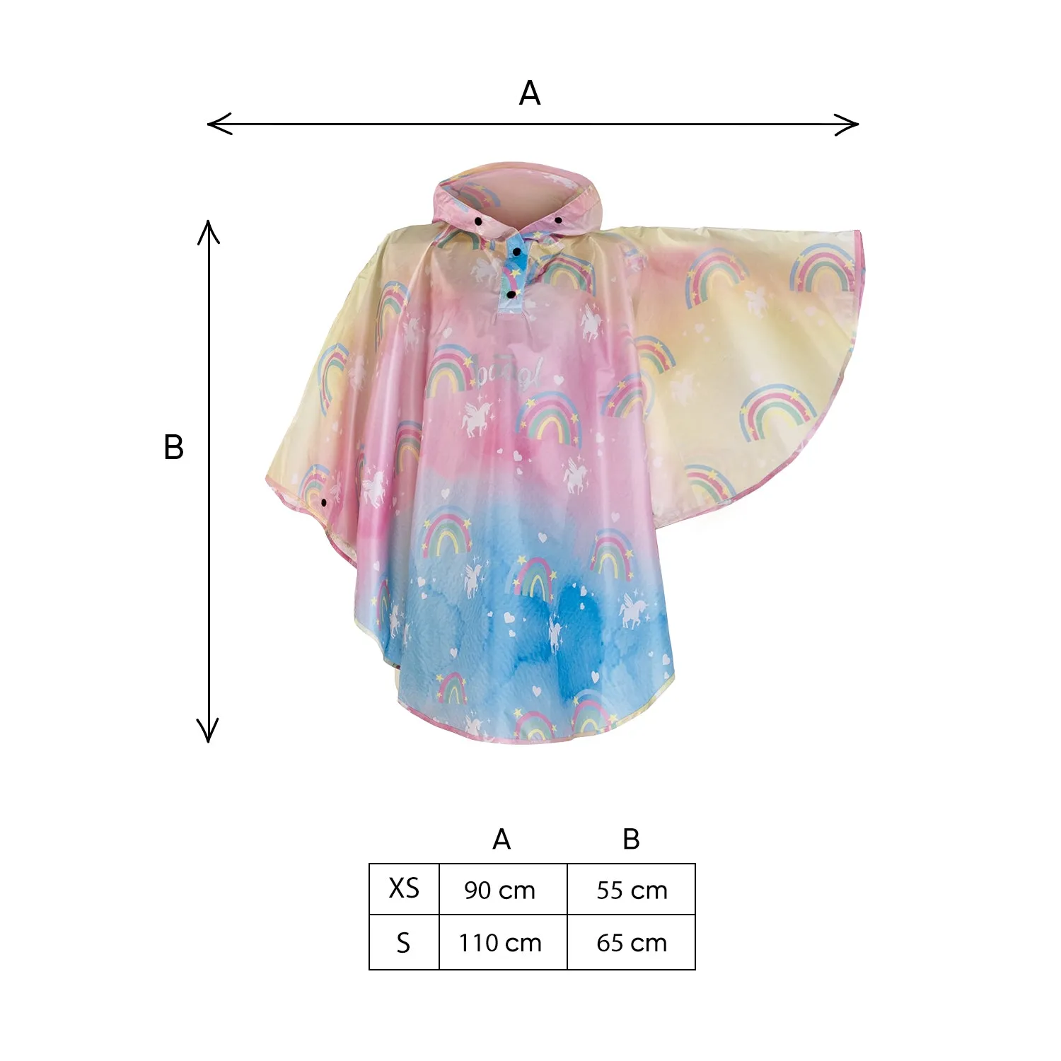 Outdoor Rain pončo Unicorn size S (110 -130 cm)