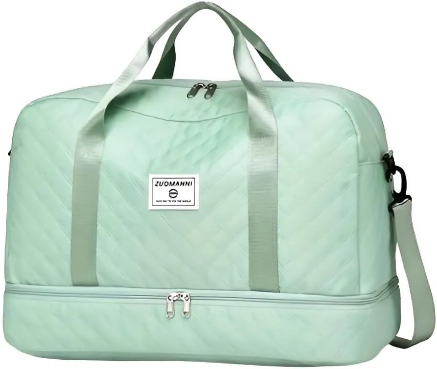 Oversized Duffel Bag, Stylish & Durable, Waterproof Compartment, Multi-Functional Carry, Dry Wet Separation, Side Pockets by Zuomanni (Green)
