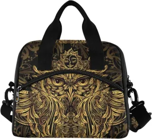 Owl Dreamcatcher Large Cooler Bag Reusable Lunch Box for Office Work School Picnic Beach, Collapsible Leakproof Lunch Bag with Adjustable Shoulder Strap Lightweight Handbag