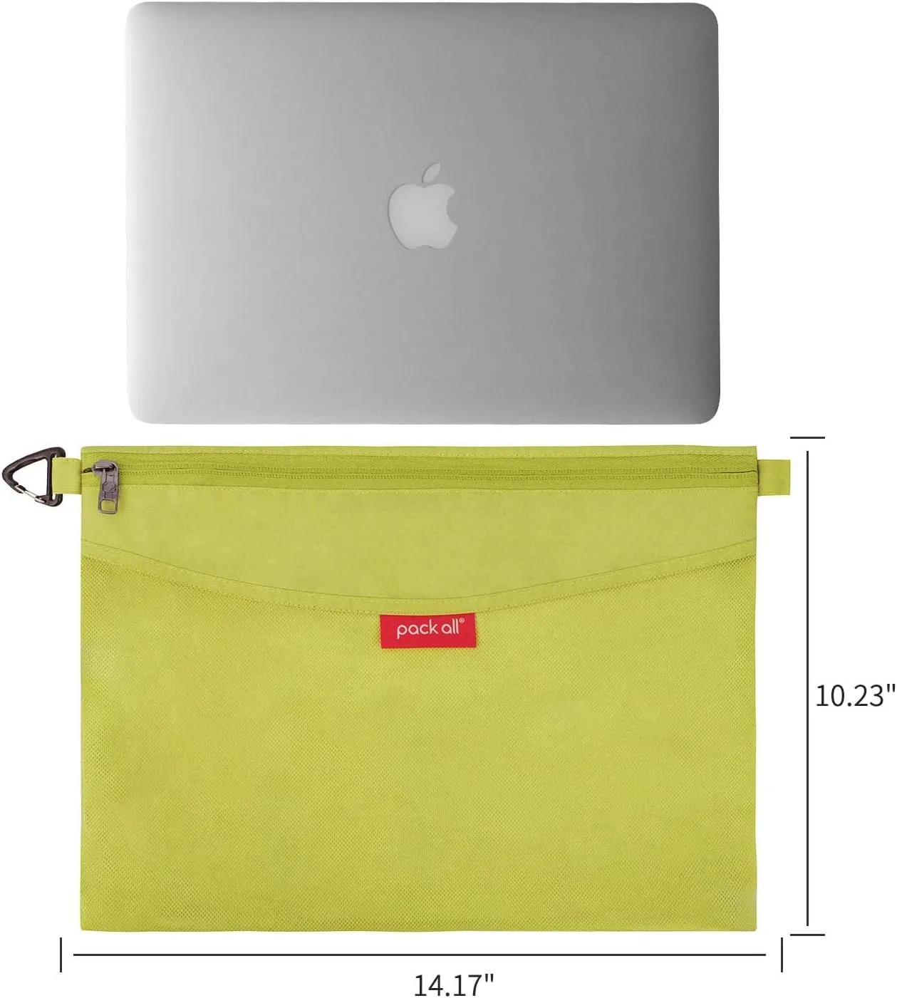 pack all Water-resistant Material Zipper Pouch, Mesh Zipper Bags for Storage, Travel, Office (Green, Large)