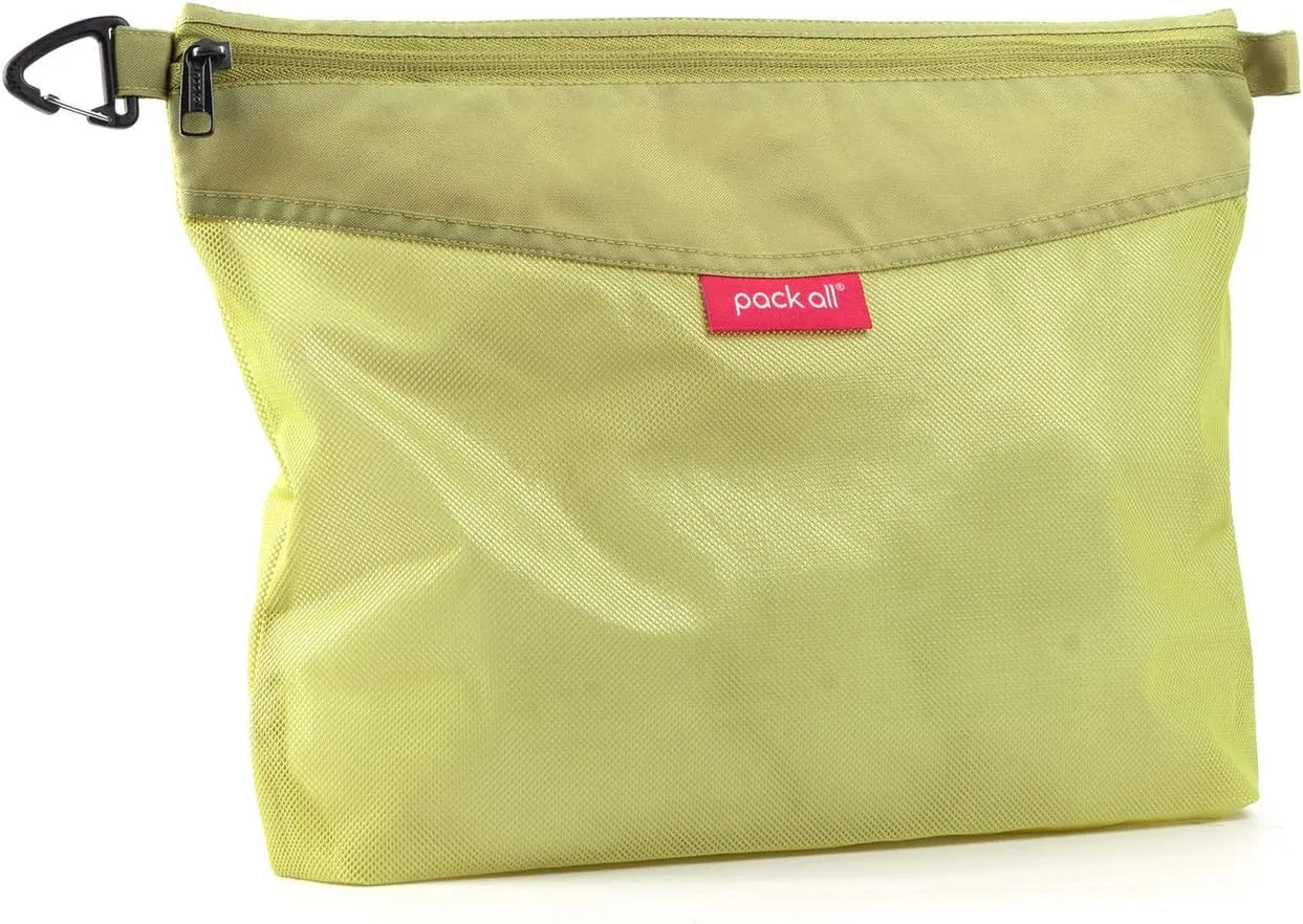 pack all Water-resistant Material Zipper Pouch, Mesh Zipper Bags for Storage, Travel, Office (Green, Large)