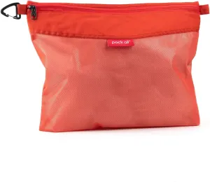 pack all Water-resistant Material Zipper Pouch, Mesh Zipper Bags for Storage, Travel, Office (Orange, Large)
