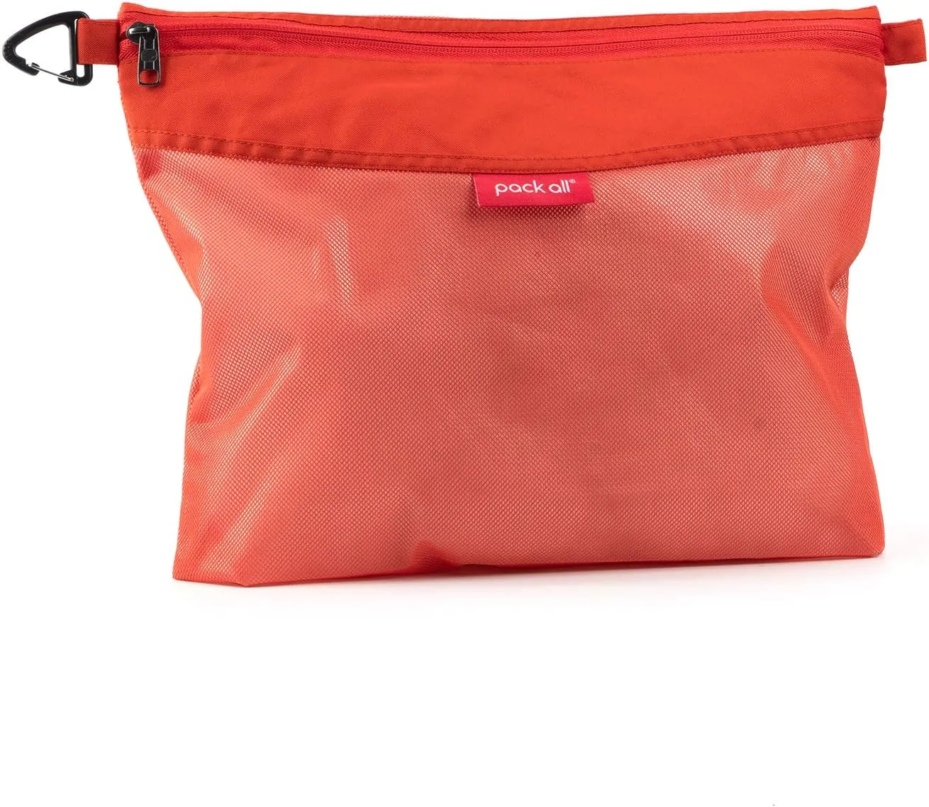 pack all Water-resistant Material Zipper Pouch, Mesh Zipper Bags for Storage, Travel, Office (Orange, Large)