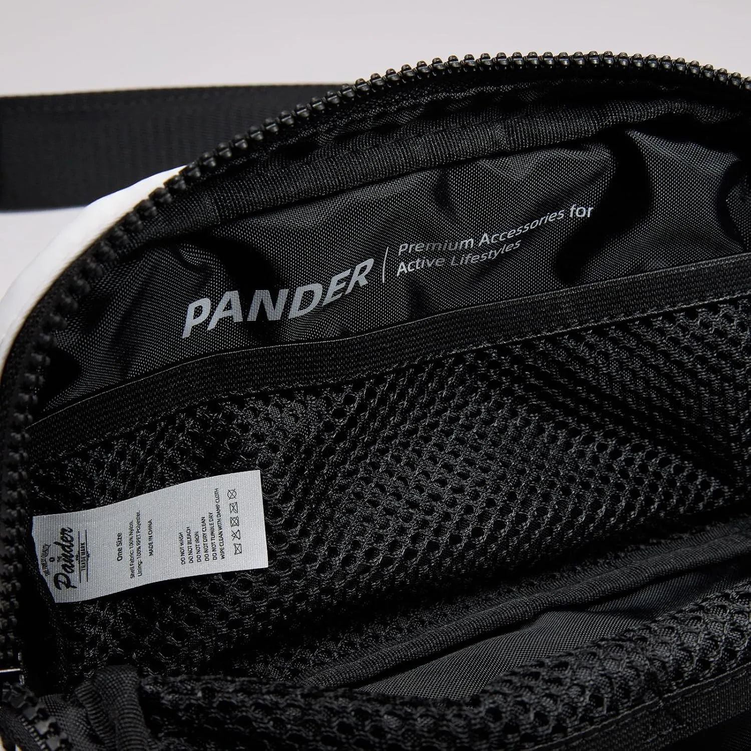 Pander Two Way Zipper Fanny Pack Nylon Everywhere Belt Bag for Women, Water Repellent Waist Packs, Crossbody Bags with Adjustable Strap (White).