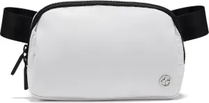 Pander Two Way Zipper Fanny Pack Nylon Everywhere Belt Bag for Women, Water Repellent Waist Packs, Crossbody Bags with Adjustable Strap (White).