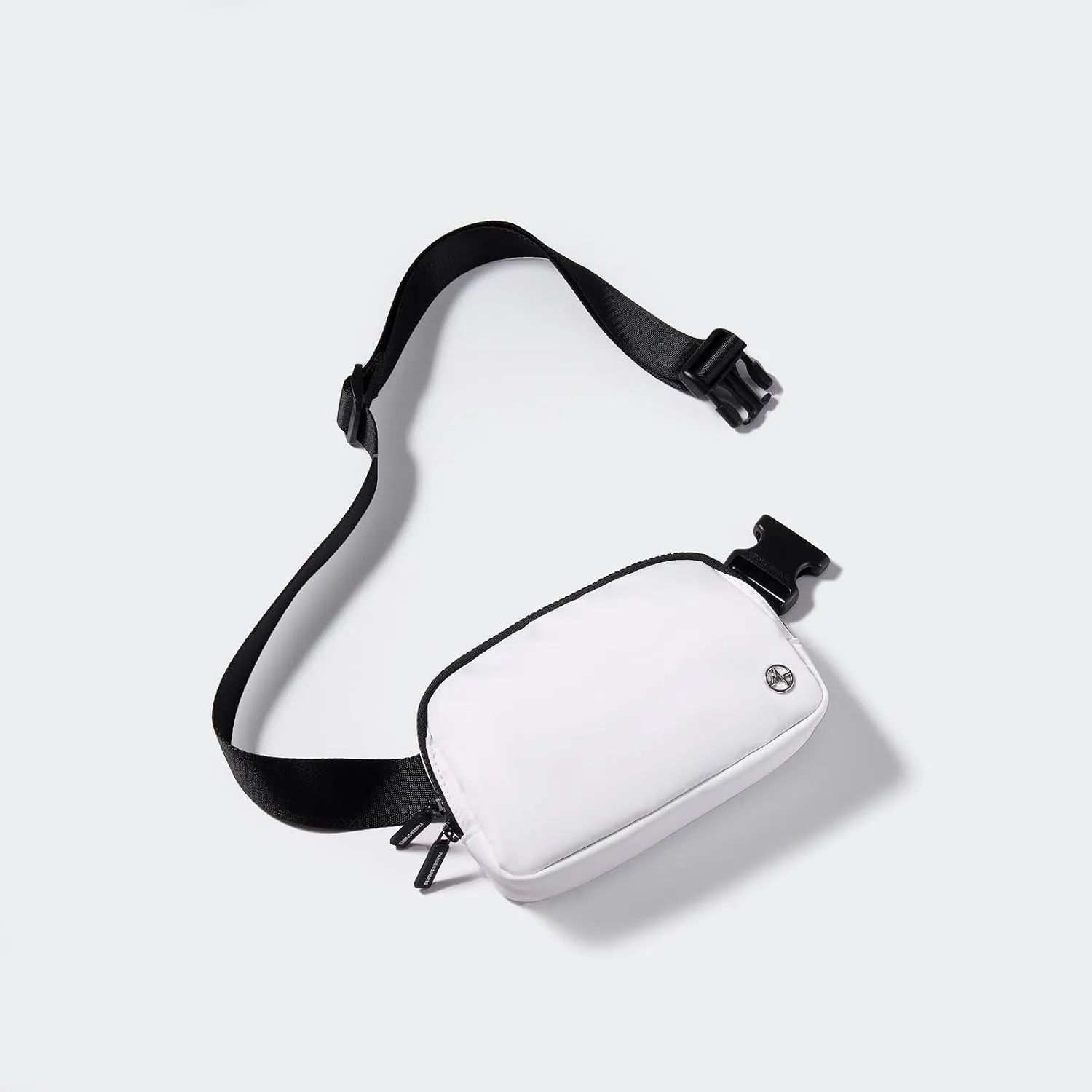Pander Two Way Zipper Fanny Pack Nylon Everywhere Belt Bag for Women, Water Repellent Waist Packs, Crossbody Bags with Adjustable Strap (White).