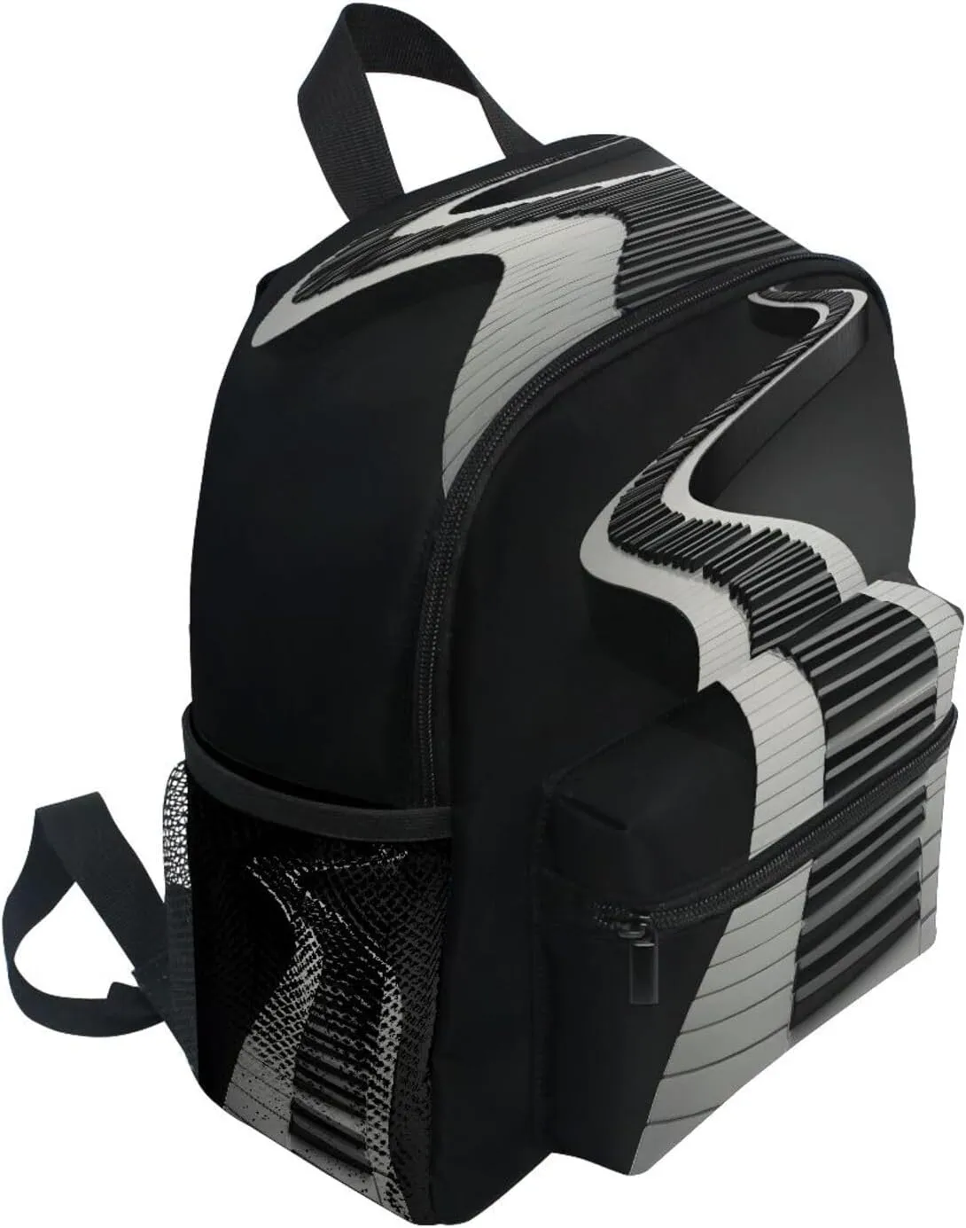 panksolu Abstract Piano Keys Toddler Backpack for Boys Girls,Kid Backpack with Chest Clip and Name Tag, M