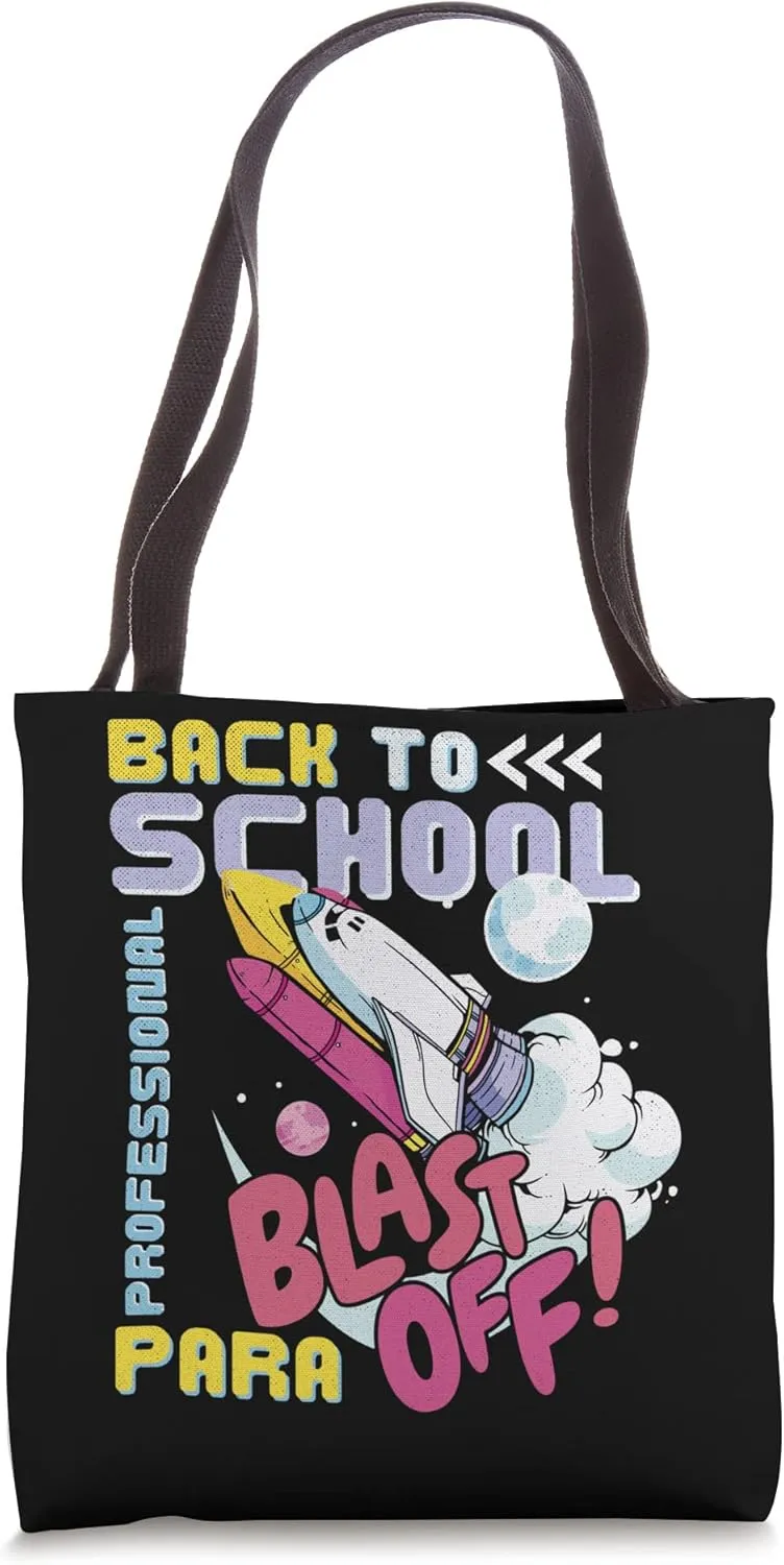Paraprofessional Education Back to School Blast Off Rocket Tote Bag