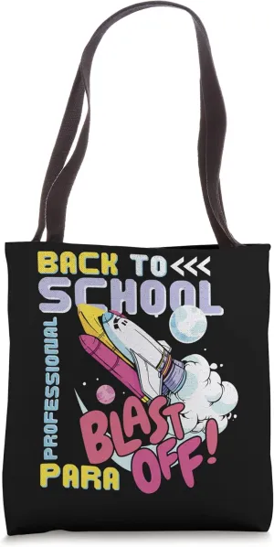 Paraprofessional Education Back to School Blast Off Rocket Tote Bag